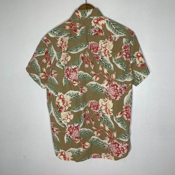 J Crew Floral Hawaiian Print Casual Short Sleeve Flex Shirt Slim Fit Medium Mens - Picture 7 of 7